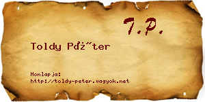Toldy Péter névjegykártya