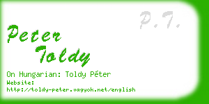 peter toldy business card